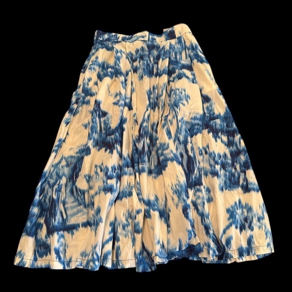 Zara Blue and White Midi Skirt
